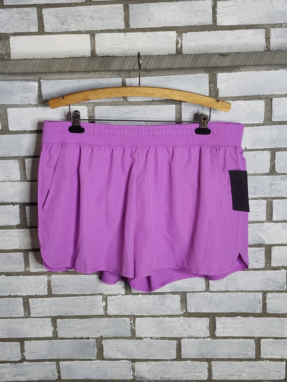 • Athletic Works Women Core Running Shorts XXL 20 Fleur Purple Lined Activewear